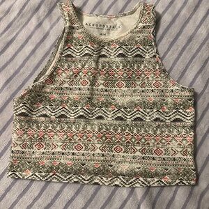 Aeropostale Women's Geometric Crop Top - Pink and Black